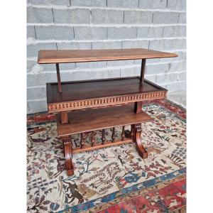 Neo-renaissance Walnut Mechanical Table, 19th Century 