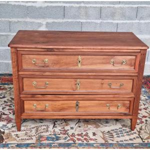 Solid Mahogany Chest Of Drawers, Louis XVI Style, 18th Century.