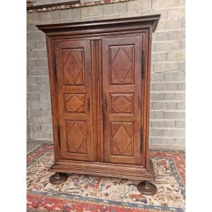 Louis XIII Style Oak Wardrobe, 17th Century 