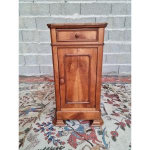 Bedside Table In Solid Blond Cherry Wood And Veneer, Louis Philippe Style, 19th Century. 