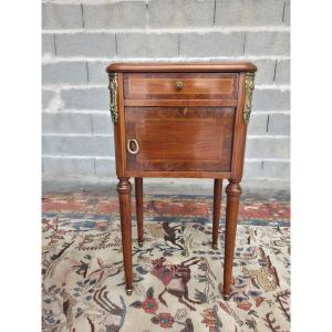 Marquetry Bedside Tables, Louis XVI Period, 19th Century