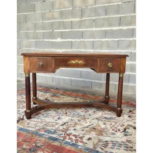 Double-sided Empire-style Mahogany Desk, 20th Century
