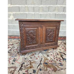 Carved Oak Chest With Griffins, Louis XIII Period, 17th Century