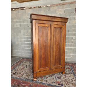 Louis-philippe Two-door Walnut Armoire, 19th Century