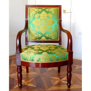 Royal Armchair By Jacob At Chateau d'Eu - Empire Period Restoration Stamp And Inventory