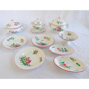 Lunéville - Earthenware Dinette Service Street Lamp Model - 9 Pieces Of Platter