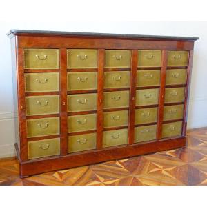 Important Mahogany Cartonnier From The Restoration Period 192cm In Length By 126cm In Height
