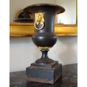 Rare Empire Period Gilt Bronze And Cast Iron Vase