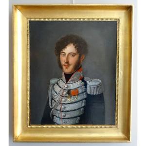 Portrait Of Gabriel F d'Herisson, Officer Of The King's Bodyguard Squadron, Restoration Period