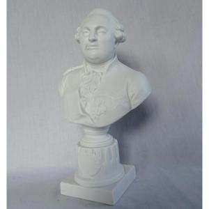 Bust Of King Louis XVI In Biscuit And Porcelain, Royalist Historical Souvenir