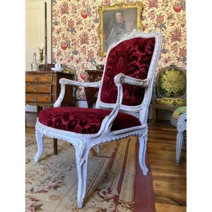 Louis XV Louis XVI Transition Period Armchair With Frame - Au Fer Gm Marks (princely?)