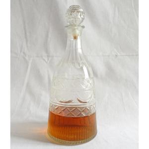 Le Creusot: Carved Wine Decanter / Whiskey Decanter, Empire Restoration Period Circa 1830