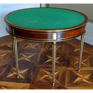 Half-moon Game Table / Mahogany Dining Table, Louis XVI Directoire Period, Late 18th Century