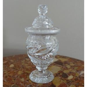 Le Creusot: Cut Crystal Baluster Jam Jar, 19th Century, Charles X Period - 19.8cm