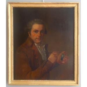 18th Century French School, Portrait Of The Miniaturist Lié Louis Périn-salbreux After Roslin