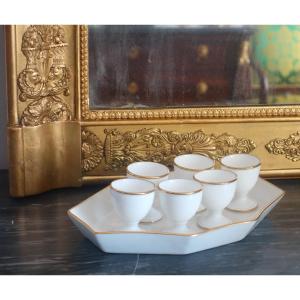 Nast : Set Of 6 Empire Paris Porcelain Egg Cups - Early 19th Century