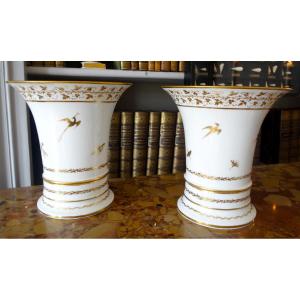 Paris Porcelain Planters Enhanced With Fine Gold, Empire Period (early 19th Century)