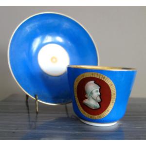 Large Gilt Porcelain Breakfast/hot Chocolate Cup From Paris, Mid-19th Century