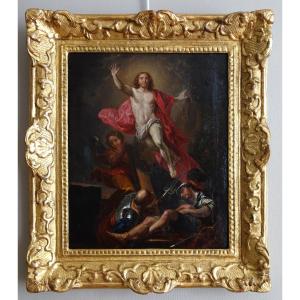 The Resurrection Of Christ After Van Loo, Oil On Canvas, Giltwood Frame From The Louis XIV Period
