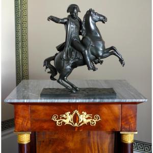 Emperor Napoleon On Horseback, Bronze With A Dark Brown Patina, Early 19th Century