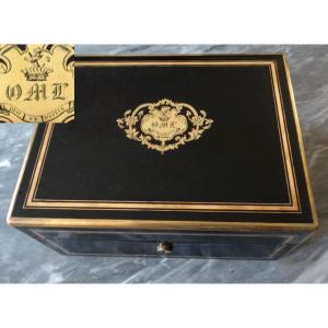 Count's Crown - Large Ebony Jewelry Box/casket - Circa 1850