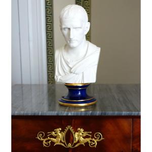 Sèvres - Biscuit Porcelain Bust Of Brutus - Signed And Dated 1867