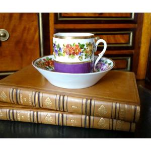 A Large, Polychrome And Gilt Porcelain Coffee Cup, Paris Porcelain, Circa 1820