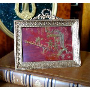 Chinese Miniature To Hang Or Stand - Bronze And Lacquer In The Chinese Style - Ca 1900