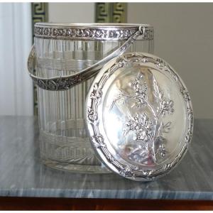 Baccarat Crystal And Sterling Silver Cookies Jar