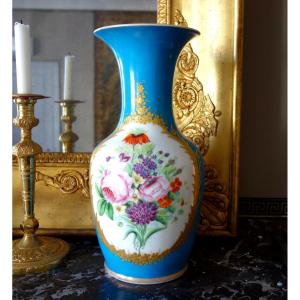 Large Ornamental Vase In Turquoise & Gold Porcelain In The Taste Of Sèvres From The Napoleon III Period