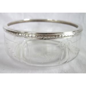 Baccarat Crystal And Sterling Silver Louis XVI Style Salad Bowl