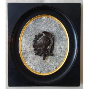 Large Miniature Military Trophy, Souvenir Of The Grand Tour, Patinated Bronze On Marble Base 33cm