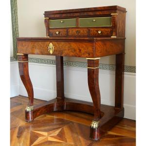 Empire Period Mahogany And Gilt Bronze Writing Desk