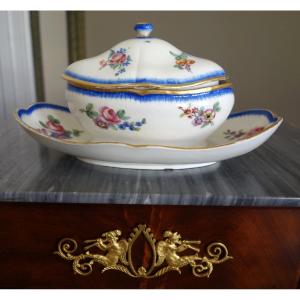 Manufacture De Sèvres, Louis XVI Period Porcelain Saucer Sugar Pot - Signed & Dated 1777