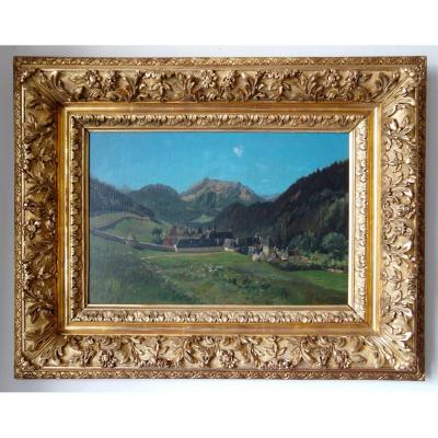 Ernest-Victor Hareux - Le Monastère De La Grande Charteuse - école Dauphinoise Du 19e Siècle