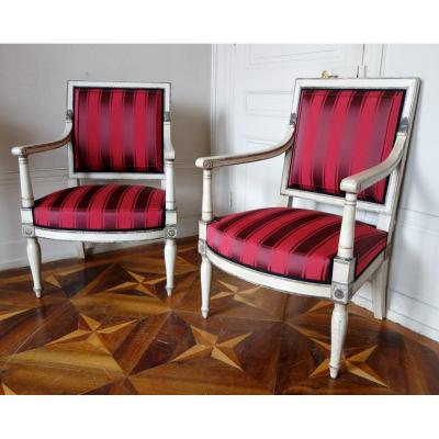 2 Empire Armchairs Coming From The Tuileries And Fontainebleau Palaces - Attributed To Jacob Desmalter