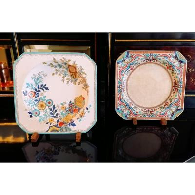 Two Christopher Dresser Plates. Aesthetic Movement.