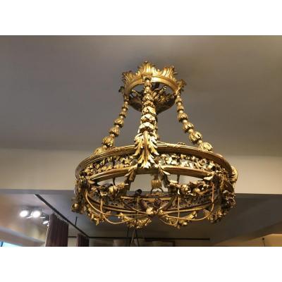 Pretty Louis XVI Style Basket Chandelier.