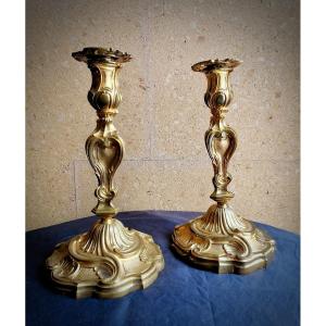 Pair Of Louis XV Candlesticks