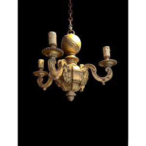 Golden Wooden Chandelier 