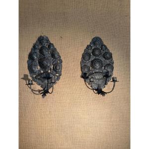 Pair Of Reflector Wall Lights 