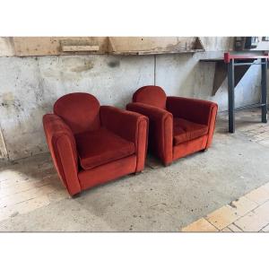 Pair Of Club Chairs