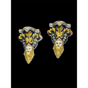Pair Of Earthenware Brackets