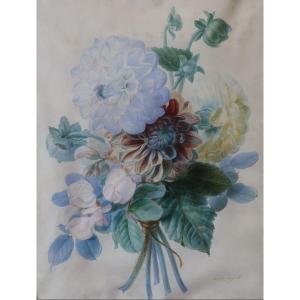 Bouquet Of Flowers - Louise Logerot Around 1840