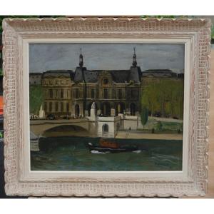  The Louvre At The Pont Du Carrousel, Paris 1947. Pierre Lafages (1925-?)