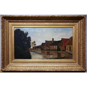 Hippolyte Camille Delpy (1842-1910). The Berneval Pond In Normandy, Circa 1880