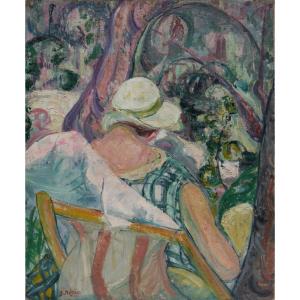 Woman In The Garden In Summer. Jeanne Moride (1881-1970)