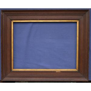 Elegant 1900 Oak Frame, Visible Area 59x43.5 Cm (12p), Rabbet 61x46cm