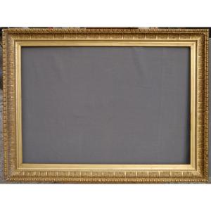Beautiful 19th-century Louis XVI Style Gilt Frame For Approximately 40p. Visible Area 99.3 X 69.3 Cm