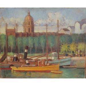Robert Nettleton Field (1899-1987). Busy Port. Southern Hemisphere?